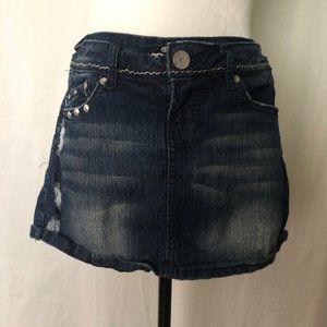 Almost Famous Jean Skirt Size 1 Junior Distressed